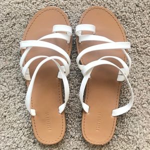 White Criss Cross Toe Sandals